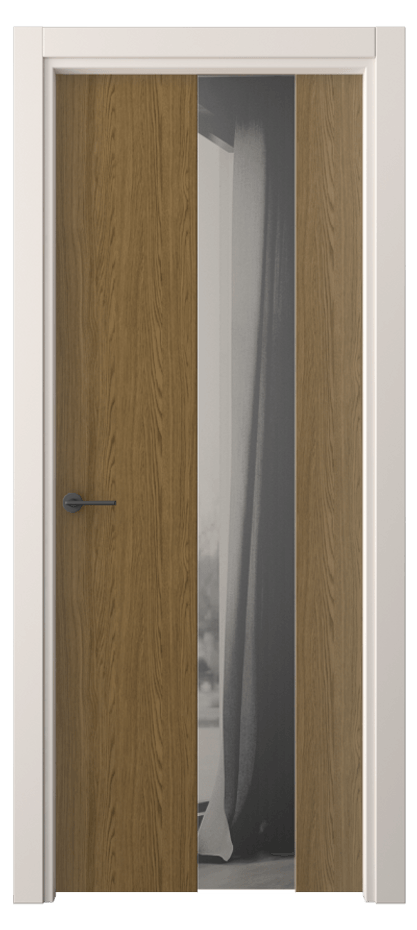 Межкомнатная дверь Фридом 4226 Торфяной дуб Двустороннее серое зеркало, триплекс Цена 36539 ₽ | Volhovec