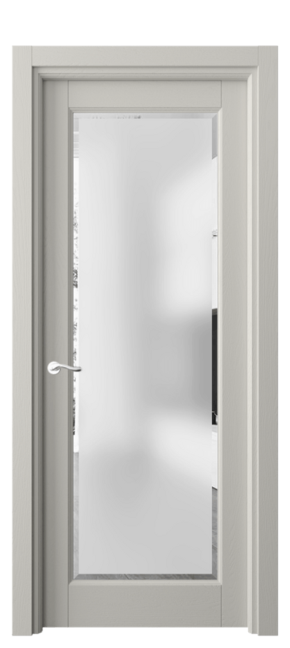 Межкомнатная дверь Лигнум 0700 Дуб тёплый серый Сатинированное стекло с фацетом Цена 131399 ₽ | Volhovec