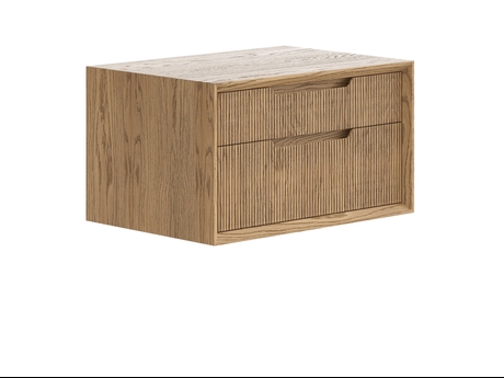 Мебель Тумба подвесная прикроватная Вельвет 2 ящика. Цвет Дуб мускатный матовый. Материал Массив дуба матовый. Коллекция Тумба подвесная прикроватная Вельвет 2 ящика. Картинка.