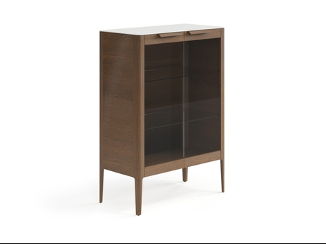 Мебель Витрина Пьега. Цвет Дуб туманный матовый. Материал Массив дуба матовый. Коллекция Витрина Пьега. Картинка.