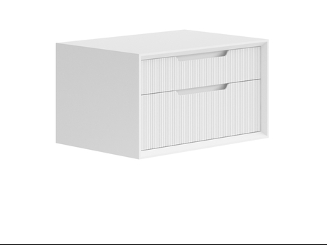 Мебель Тумба подвесная прикроватная Вельвет 2 ящика. Цвет Матовый светло-серый. Материал Гладкая эмаль. Коллекция Тумба подвесная прикроватная Вельвет 2 ящика. Картинка.