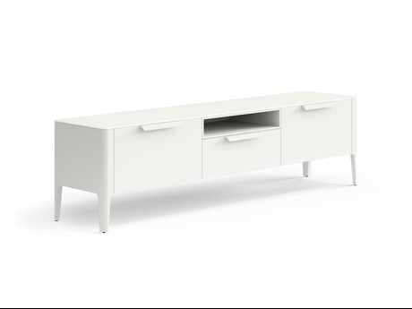 Мебель ТВ тумба Пьега. Цвет Матовый тёплый серый. Материал Гладкая эмаль. Коллекция ТВ тумба Пьега. Картинка.