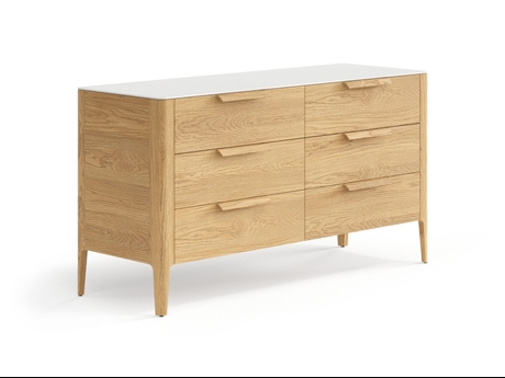Мебель Комод Пьега 6 ящиков. Цвет Дуб пшеничный матовый. Материал Массив дуба матовый. Коллекция Комод Пьега 6 ящиков. Картинка.