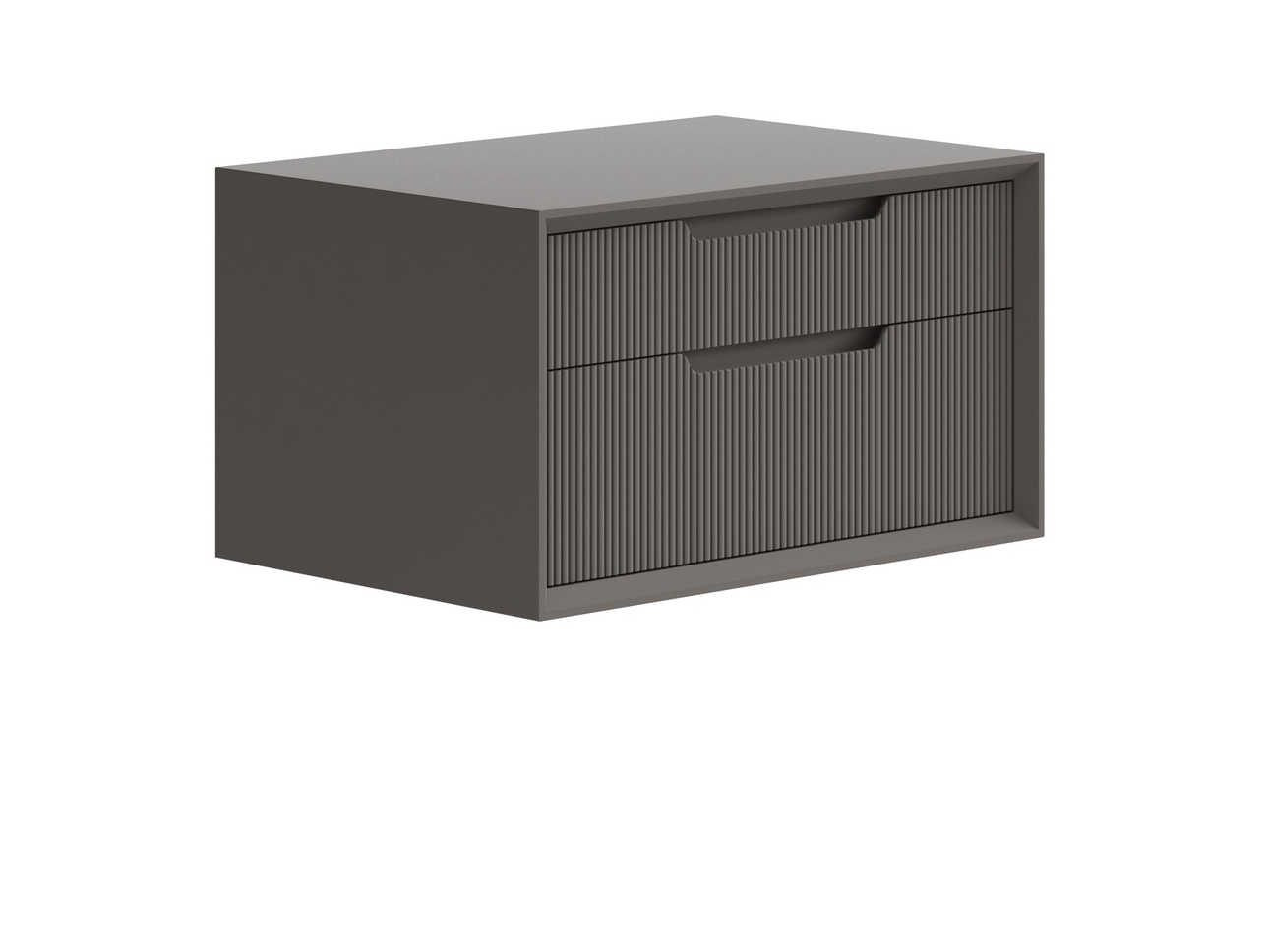 Тумба подвесная прикроватная Velvet 2 ящика Матовый антрацит
