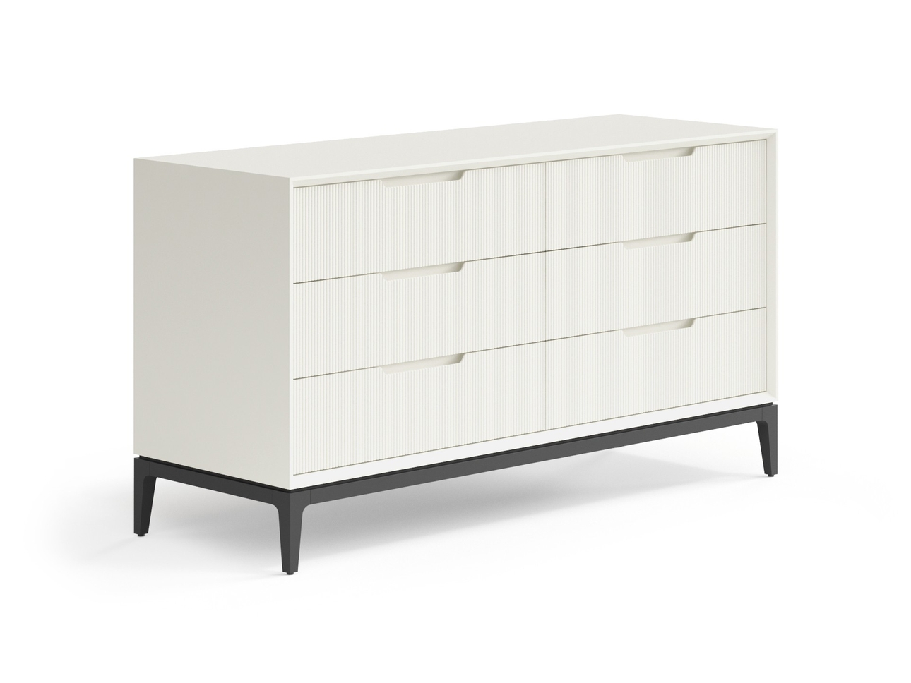 Комод Velvet 6 ящиков Матовый молочно-белый