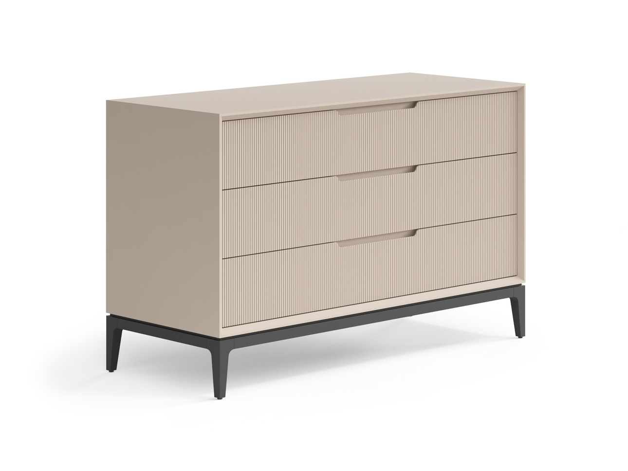 Комод Velvet 3 ящика Матовый бисквитный