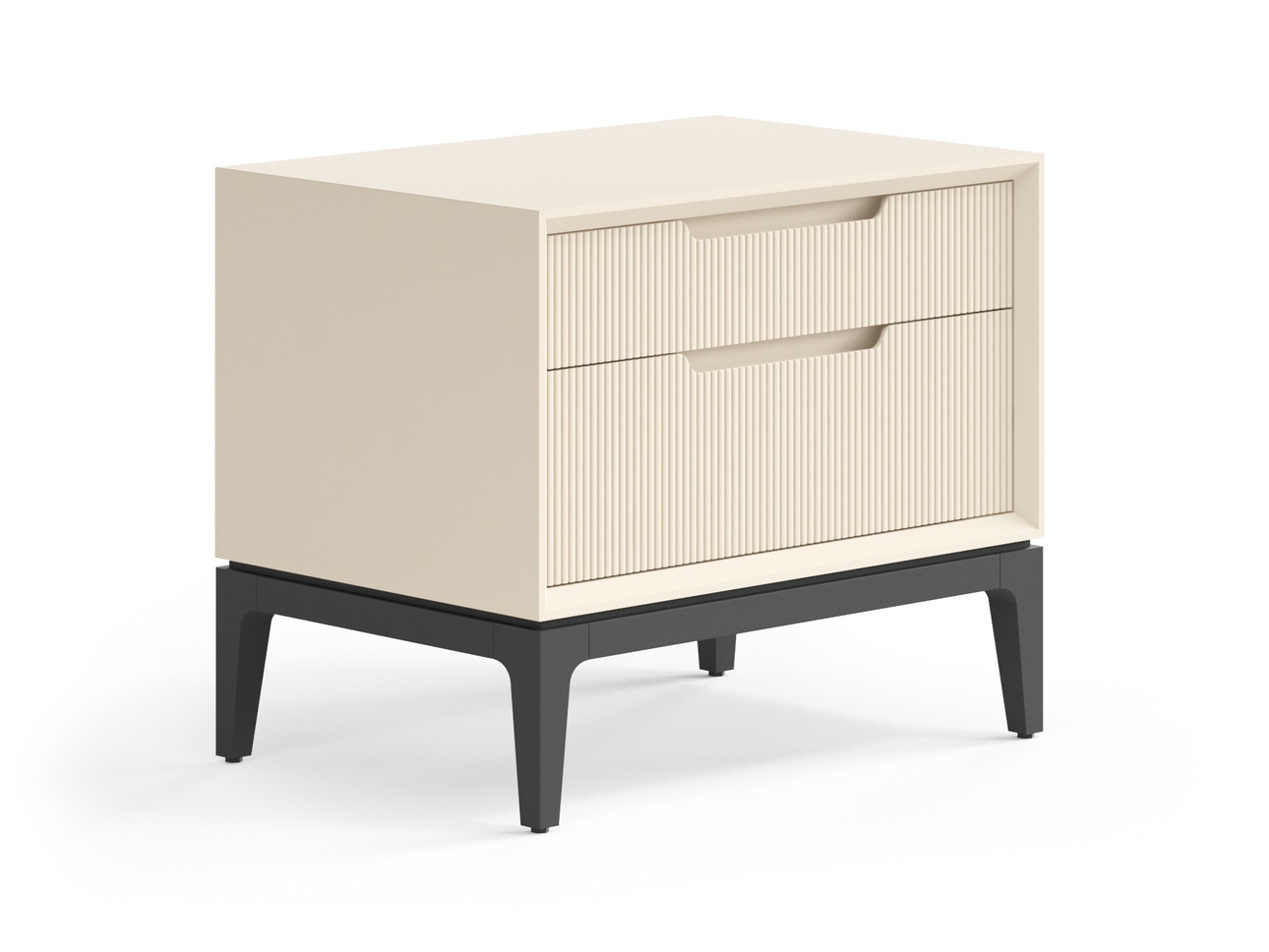 Тумба прикроватная Velvet 2 ящика Матовый светло-бежевый