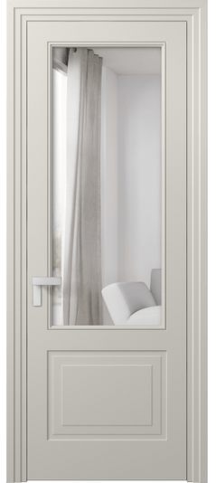 Дверь межкомнатная 8352 МОС Двустороннее зеркало. Цвет Матовый облачно-серый. Материал Гладкая эмаль. Коллекция Рокка. Картинка.